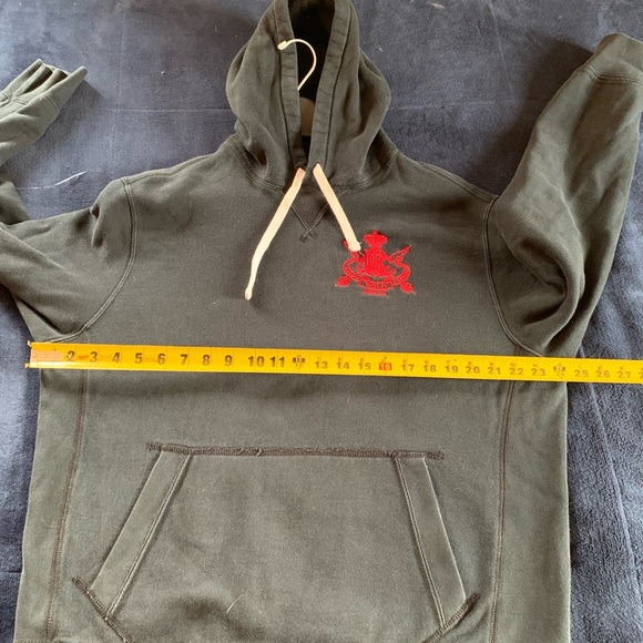 Polo by Ralph Lauren Men’s Large Hoodie Sweatshirt Red Black Vintage Cotton - Picture 6 of 13